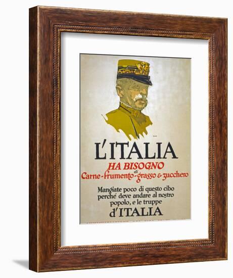 Italy Has Need of Meat, Wheat, Fat, and Sugar, 1917-George Illian-Framed Giclee Print