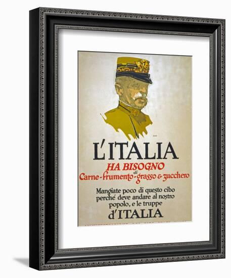 Italy Has Need of Meat, Wheat, Fat, and Sugar, 1917-George Illian-Framed Giclee Print