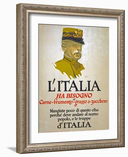 Italy Has Need of Meat, Wheat, Fat, and Sugar, 1917-George Illian-Framed Giclee Print