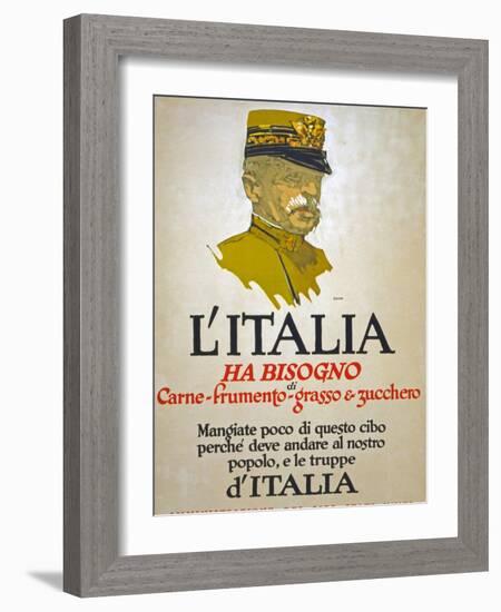 Italy Has Need of Meat, Wheat, Fat, and Sugar, 1917-George Illian-Framed Giclee Print