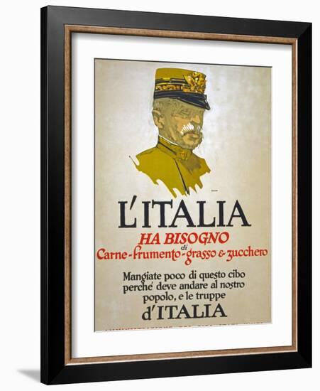 Italy Has Need of Meat, Wheat, Fat, and Sugar, 1917-George Illian-Framed Giclee Print