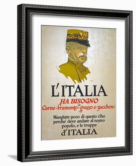 Italy Has Need of Meat, Wheat, Fat, and Sugar, 1917-George Illian-Framed Giclee Print