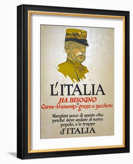 Italy Has Need of Meat, Wheat, Fat, and Sugar, 1917-George Illian-Framed Giclee Print