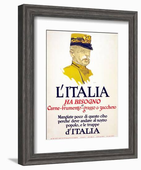 Italy Has Need of Meat, Wheat, Fat, and Sugar, 1917-George Illian-Framed Giclee Print