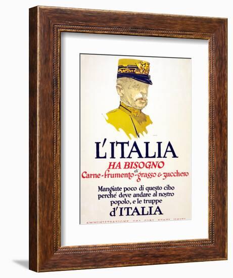 Italy Has Need of Meat, Wheat, Fat, and Sugar, 1917-George Illian-Framed Giclee Print