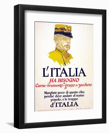 Italy Has Need of Meat, Wheat, Fat, and Sugar, 1917-George Illian-Framed Giclee Print