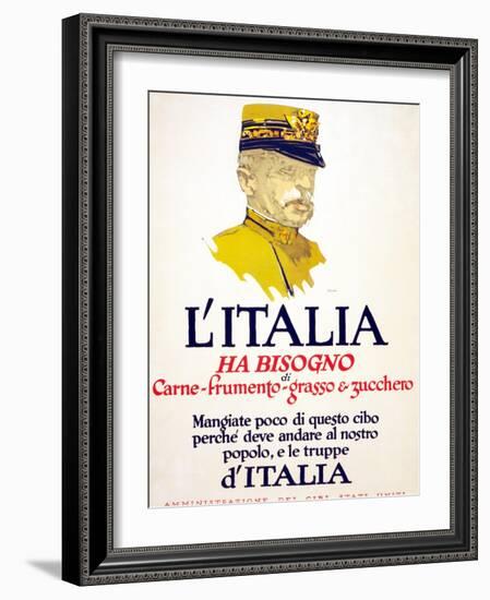 Italy Has Need of Meat, Wheat, Fat, and Sugar, 1917-George Illian-Framed Giclee Print