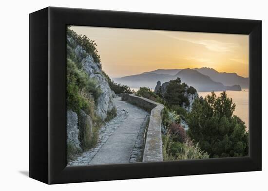 Italy, Isle of Capri, sunrise over the Sorrento Peninsula-Rob Tilley-Framed Premier Image Canvas