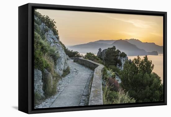 Italy, Isle of Capri, sunrise over the Sorrento Peninsula-Rob Tilley-Framed Premier Image Canvas