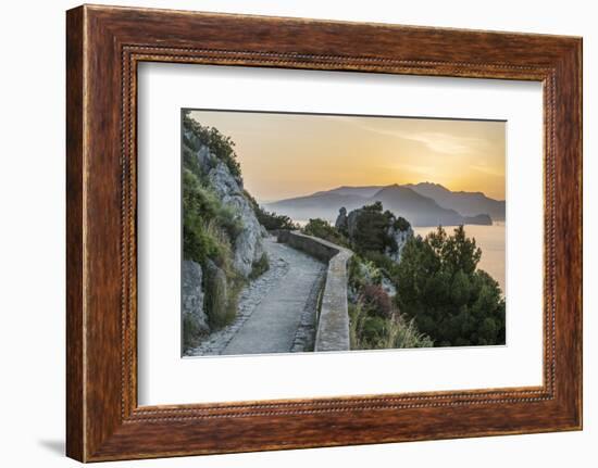 Italy, Isle of Capri, sunrise over the Sorrento Peninsula-Rob Tilley-Framed Photographic Print