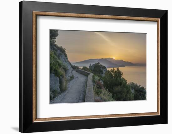 Italy, Isle of Capri, sunrise Over the Sorrento Peninsula-Rob Tilley-Framed Photographic Print