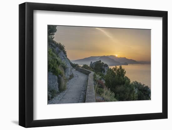 Italy, Isle of Capri, sunrise Over the Sorrento Peninsula-Rob Tilley-Framed Photographic Print