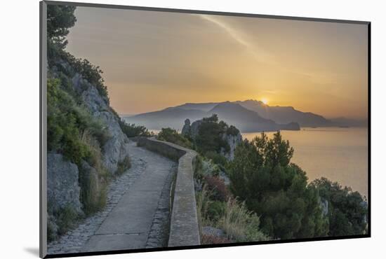 Italy, Isle of Capri, sunrise Over the Sorrento Peninsula-Rob Tilley-Mounted Photographic Print