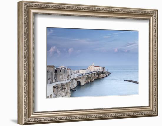 Italy, Italia. Apulia, Puglia, Foggia district. Gargano, Vieste. Old town and Punta di San Francesc-Francesco Iacobelli-Framed Photographic Print