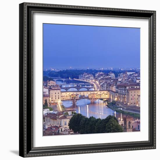 Italy, Italia. Tuscany, Toscana. Firenze District. Florence, Firenze. Ponte Vecchio and Arno River-Francesco Iacobelli-Framed Photographic Print