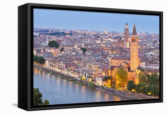 Italy, Italia Veneto, Verona District. Verona. View from Castel San Pietro-Francesco Iacobelli-Framed Premier Image Canvas