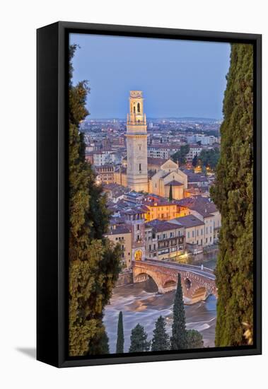 Italy, Italia Veneto, Verona District. Verona. View from Castel San Pietro-Francesco Iacobelli-Framed Premier Image Canvas