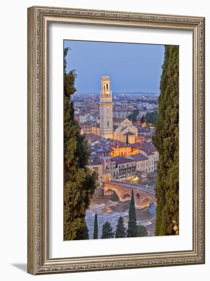 Italy, Italia Veneto, Verona District. Verona. View from Castel San Pietro-Francesco Iacobelli-Framed Photographic Print