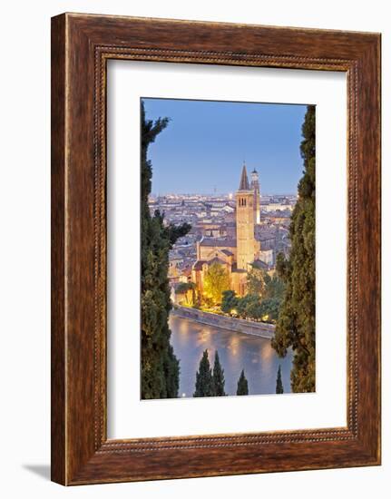 Italy, Italia Veneto, Verona District. Verona. View from Castel San Pietro-Francesco Iacobelli-Framed Photographic Print