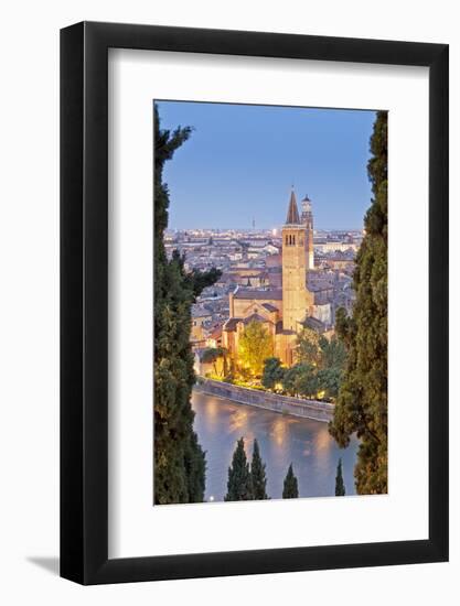 Italy, Italia Veneto, Verona District. Verona. View from Castel San Pietro-Francesco Iacobelli-Framed Photographic Print