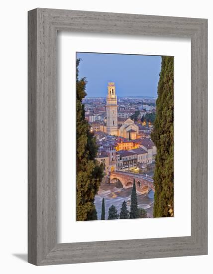 Italy, Italia Veneto, Verona District. Verona. View from Castel San Pietro-Francesco Iacobelli-Framed Photographic Print