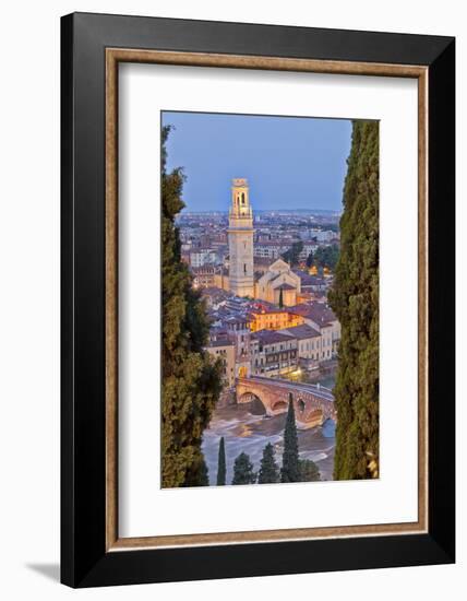 Italy, Italia Veneto, Verona District. Verona. View from Castel San Pietro-Francesco Iacobelli-Framed Photographic Print