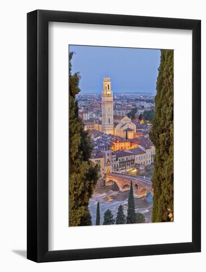 Italy, Italia Veneto, Verona District. Verona. View from Castel San Pietro-Francesco Iacobelli-Framed Photographic Print