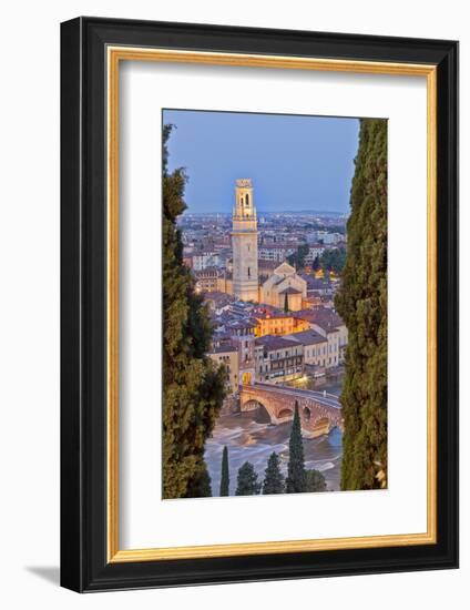 Italy, Italia Veneto, Verona District. Verona. View from Castel San Pietro-Francesco Iacobelli-Framed Photographic Print