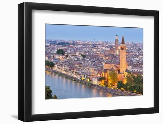 Italy, Italia Veneto, Verona District. Verona. View from Castel San Pietro-Francesco Iacobelli-Framed Photographic Print