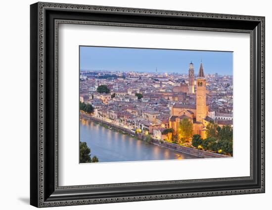 Italy, Italia Veneto, Verona District. Verona. View from Castel San Pietro-Francesco Iacobelli-Framed Photographic Print