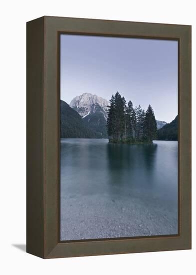 Italy, Julische Alps, Lake, Lago Del Predil, Predilsee, Island-Rainer Mirau-Framed Premier Image Canvas