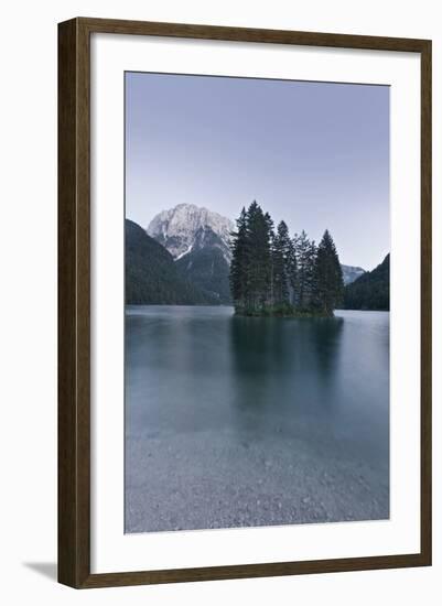 Italy, Julische Alps, Lake, Lago Del Predil, Predilsee, Island-Rainer Mirau-Framed Photographic Print