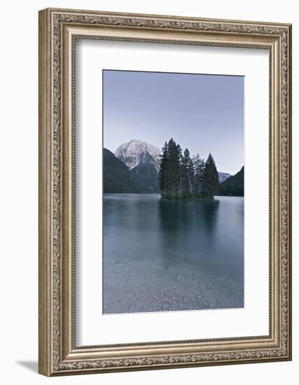 Italy, Julische Alps, Lake, Lago Del Predil, Predilsee, Island-Rainer Mirau-Framed Photographic Print