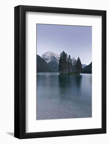 Italy, Julische Alps, Lake, Lago Del Predil, Predilsee, Island-Rainer Mirau-Framed Photographic Print