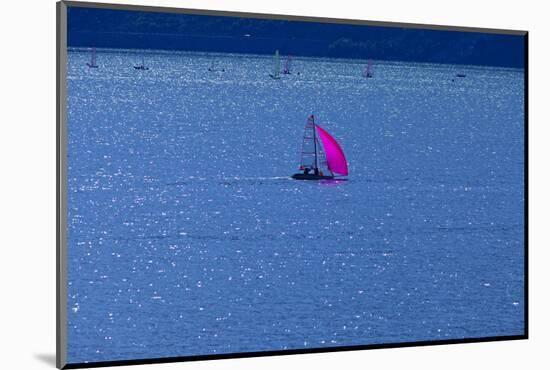 Italy, Lake Garda, Sailboat, Northern Italy, South Tirol, Lake, Waters, Boat, Sailing, Surfer-Chris Seba-Mounted Photographic Print