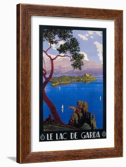 Italy - Lake Garda Travel Promotional Poster-Lantern Press-Framed Premium Giclee Print