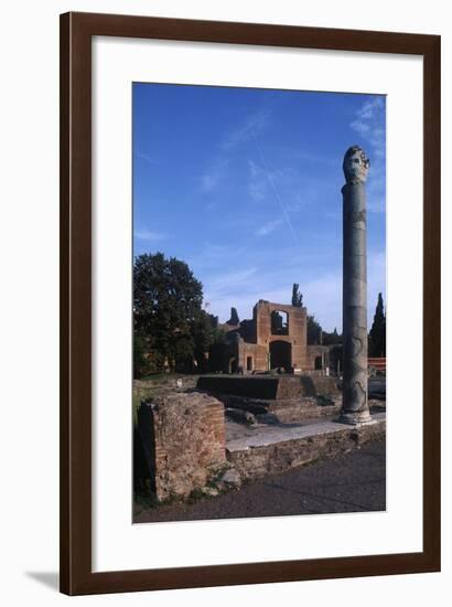 Italy, Latium Region, Rome Province, Tivoli, Hadrian's Villa, Building with Three Exedras-null-Framed Giclee Print