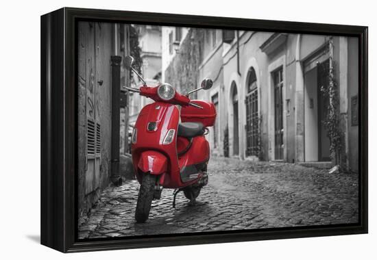 Italy, Lazio, Rome, Trastevere, Red Vespa-Jane Sweeney-Framed Premier Image Canvas