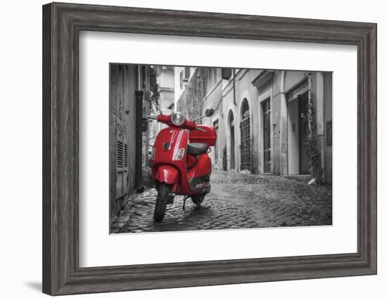 Italy, Lazio, Rome, Trastevere, Red Vespa-Jane Sweeney-Framed Photographic Print