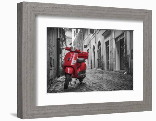 Italy, Lazio, Rome, Trastevere, Red Vespa-Jane Sweeney-Framed Photographic Print