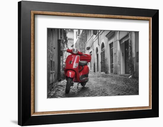 Italy, Lazio, Rome, Trastevere, Red Vespa-Jane Sweeney-Framed Photographic Print