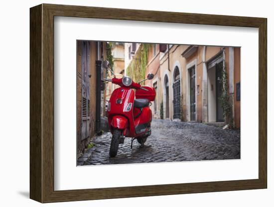 Italy, Lazio, Rome, Trastevere, Red Vespa-Jane Sweeney-Framed Photographic Print