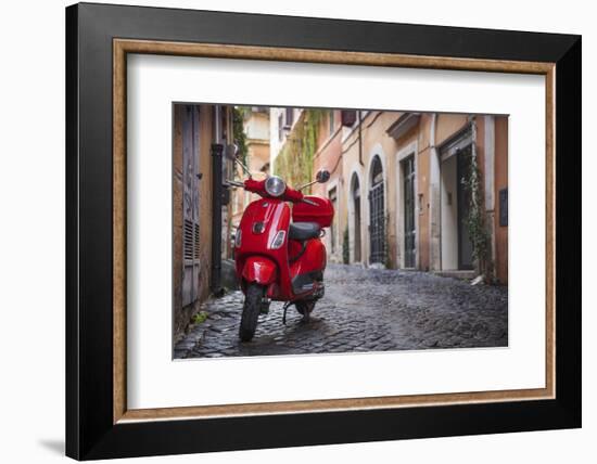 Italy, Lazio, Rome, Trastevere, Red Vespa-Jane Sweeney-Framed Photographic Print