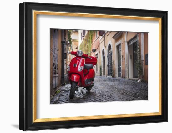 Italy, Lazio, Rome, Trastevere, Red Vespa-Jane Sweeney-Framed Photographic Print