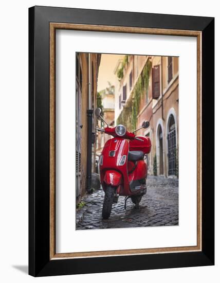 Italy, Lazio, Rome, Trastevere, Red Vespa-Jane Sweeney-Framed Photographic Print