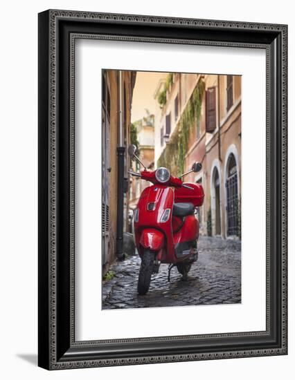 Italy, Lazio, Rome, Trastevere, Red Vespa-Jane Sweeney-Framed Photographic Print