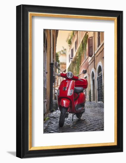 Italy, Lazio, Rome, Trastevere, Red Vespa-Jane Sweeney-Framed Photographic Print