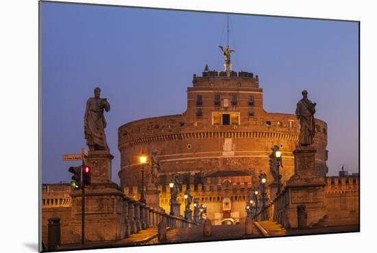 Italy, Lazio, Rome, View of St. Angelo Bridge and Castle St. Angelo (Hadrian's Mausoleum)-Jane Sweeney-Mounted Photographic Print