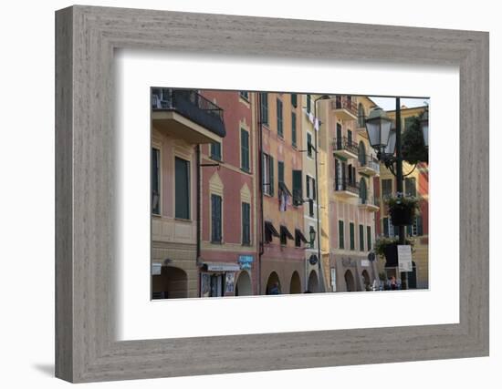 Italy, Liguria Province, Santa Margherita Ligure, pastel buildings-Alan Klehr-Framed Photographic Print