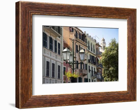 Italy, Liguria Province, Santa Margherita Ligure, pastel buildings-Alan Klehr-Framed Photographic Print